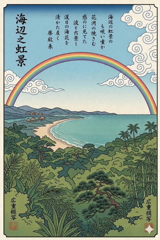 Japanese Print AI Rainbow