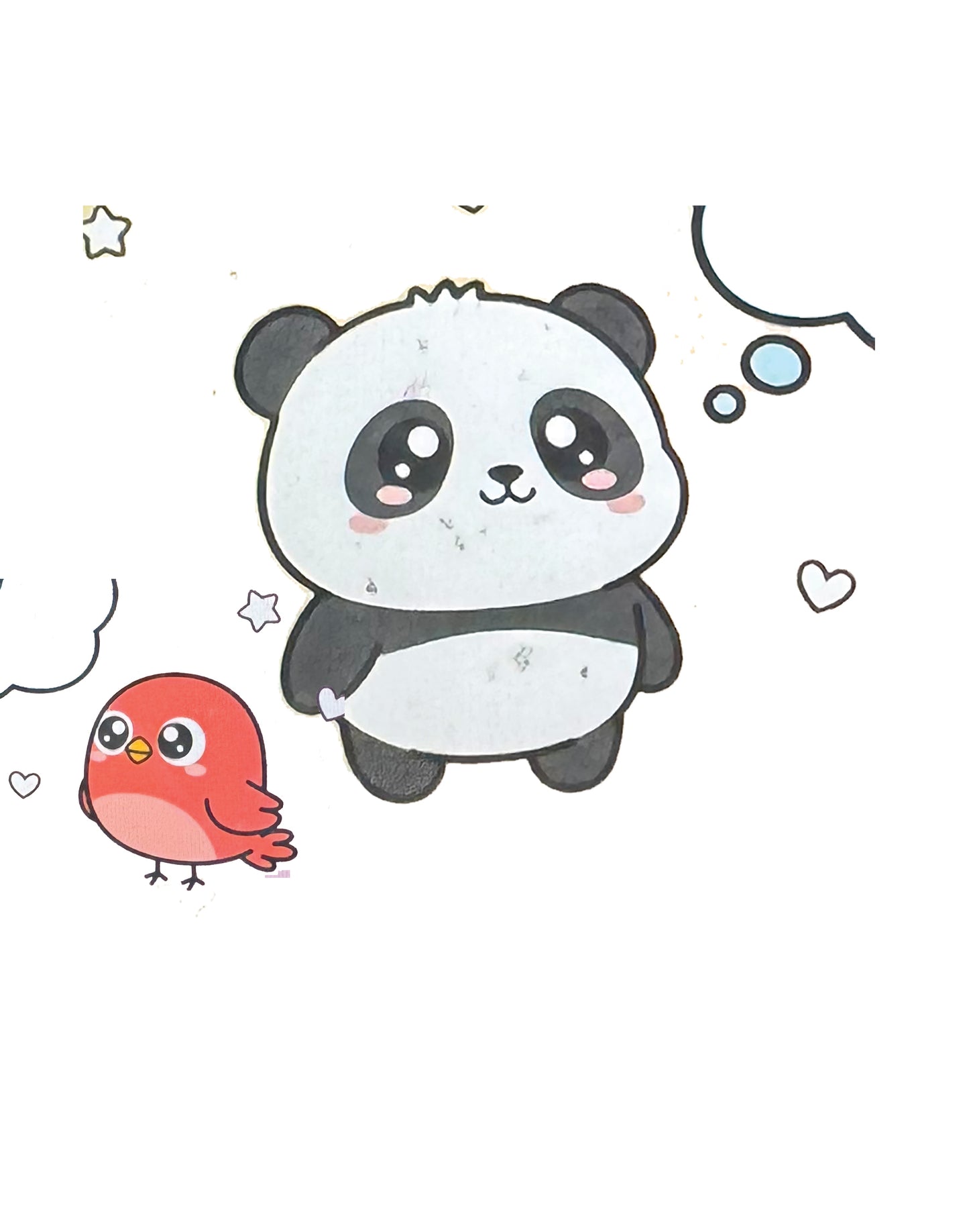 Panda and Bird Digital Art