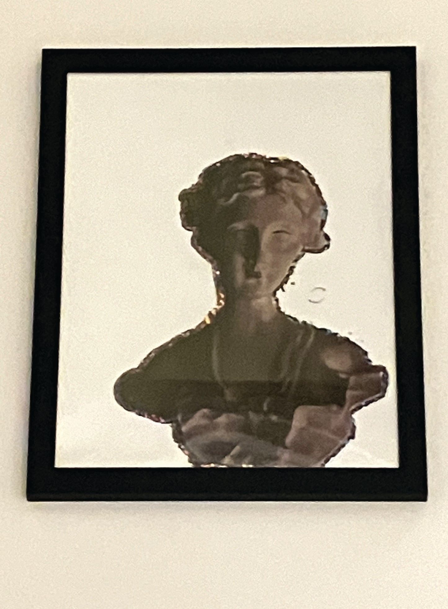 Makeup Statue Print of Glossy Sticker, 11.5" inches x 18" inches, Black Frame in plexiglass... 1 of 2 prints printed, Sean Gittens