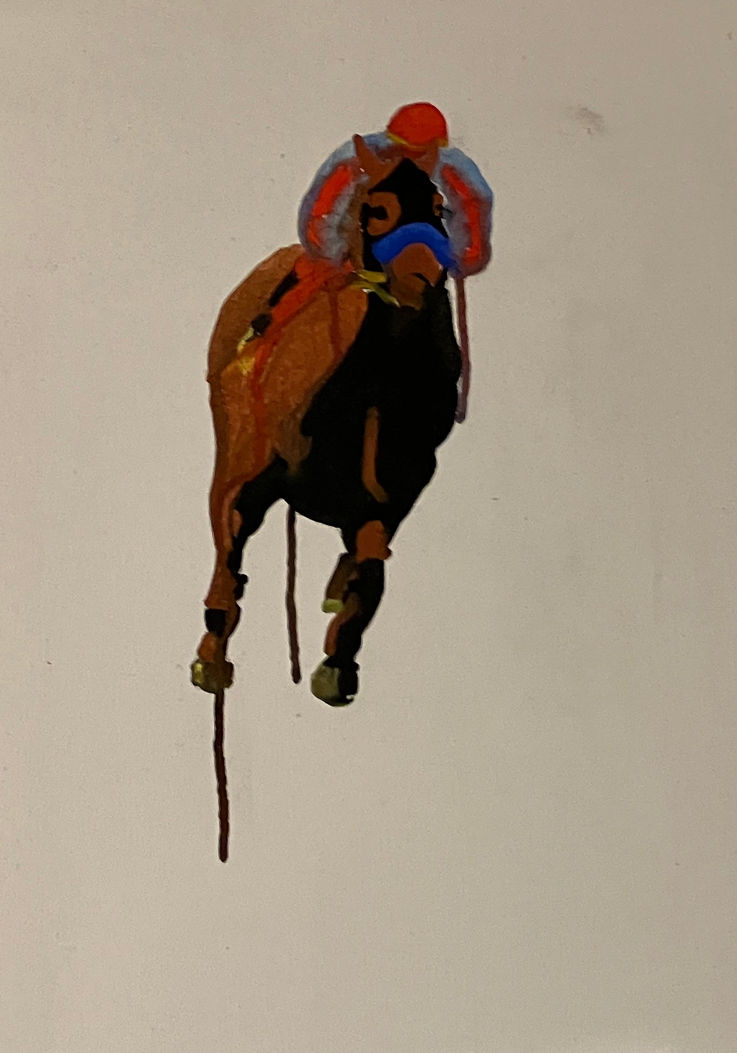 "Untitled Print", Jockey on Horse reworked from magazine cover 36" x 48" on paper, Sean Gittens, reproduction of OTB Cover... ...