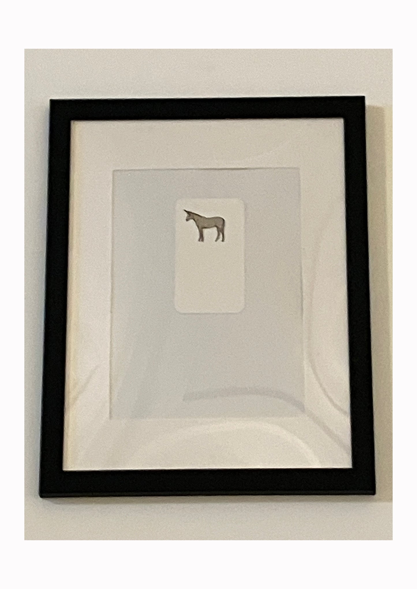 Platinum Color Unicorn Business Card, printed business card,11" inches by 14"  inches Black matted frame,2023, Sean Gittens, Endoky dOT cOm exclusive