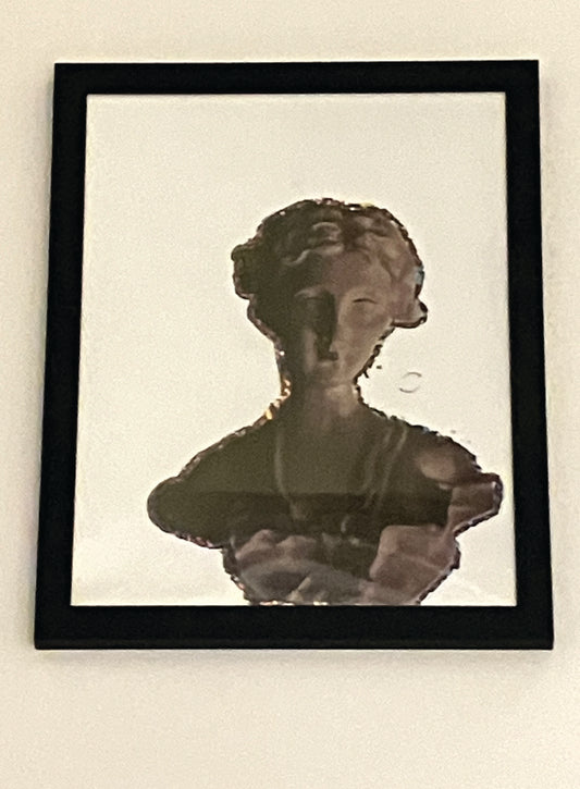 Makeup Statue Print of Glossy Sticker, 11.5" inches x 18" inches, Black Frame in plexiglass... 1 of 2 prints printed, Sean Gittens